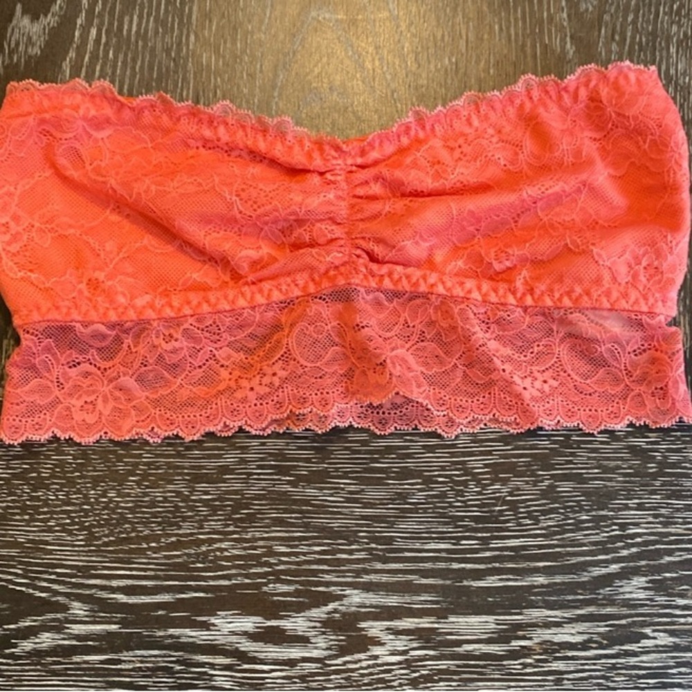 Abercrombie & Fitch Coral Lace Bandeau Bralette